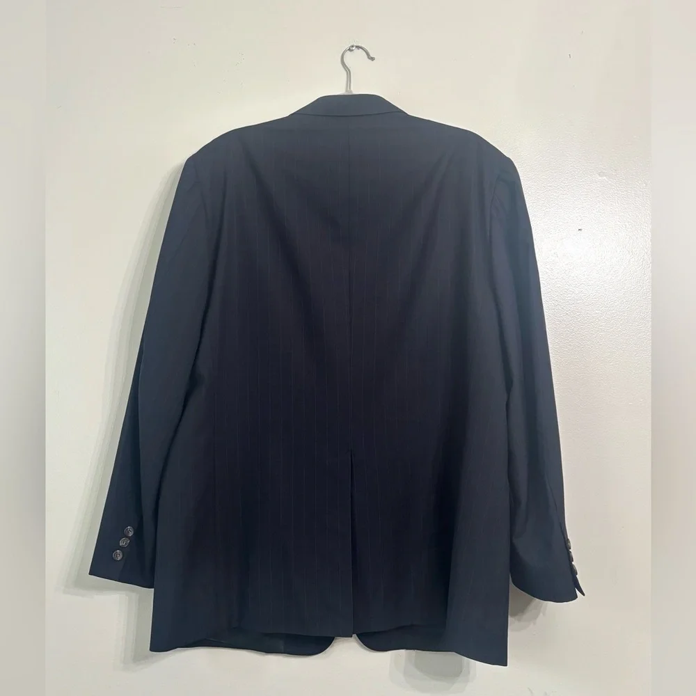 Brooks Brothers Wool Navy Blue gray Pinstripe Blazer Sportcoat Suit Jacket